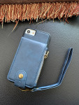 Casebus - Elegant Clasp Wallet Phone Case - Premium Leather, Credit Card Holder, Zipper Pocket, Wrist Strap, Kickstand Shockproof Case - 61#