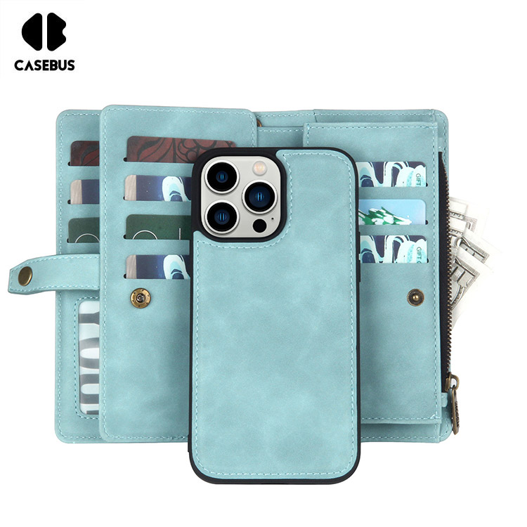 Detachable Wallet Phone Case - Casebus Magnetic Detachable Wallet Phone  Case, Tri Fold 7 Card Slots Large Cash Pocket Trifold Card Holder Kickstand  TPU Shockproof Back Cover - ALLISON M1 - Casebus