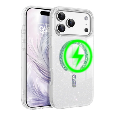 Heavy Duty Glitter Phone Case - Casebus Clear Glitter Phone Case, Support Magsafe, Glitter Star, Shockproof Protective Cover - MAISE