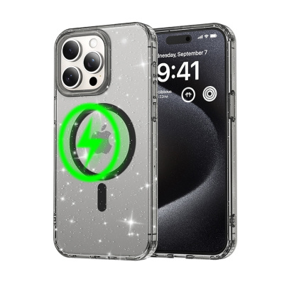 iPhone 13 Mini Case - Heavy Duty Glitter Phone Case - Casebus Magnetic Glitter Phone Case, Compatible with MagSafe, Hard PC Protective Cover, Shockproof - TALIA