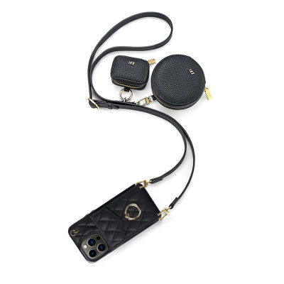 iPhone 13 Case - Crossbody Wallet Phone Case - Includes: Casebus Wallet Case *1, Round Pouch *1, Mini Pouch *1, Adjustable Wide Strap *1 (Width: 0.71'') - SAMMIE - 3PCS SET