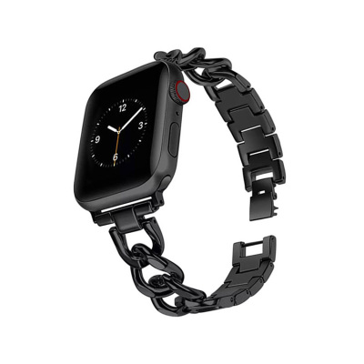 METAL BAND - Casebus Metal Single Row Denim Chain Strap For Apple Watch, Compatible with iWatch SE/SE2, Series 9/8/7/6/5/4/3/2/1, Ultra/Ultra2/Sport Edition, Men and Women