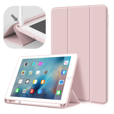 iPad Air 2 (2014 9.7Inch) Case - Casebus Classic Folio Case for iPad with Pencil Holder, Auto Sleep/Wake Soft Silicone Back Shell Stand Shockproof Case - CLASSIC FOLIO