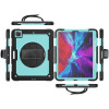 Casebus - Full Body Case for iPad - with Detachable Strap & Pencil Holder & built in Screen Protector 360 Rotating Hand Strap Stand Drop Proof Cover