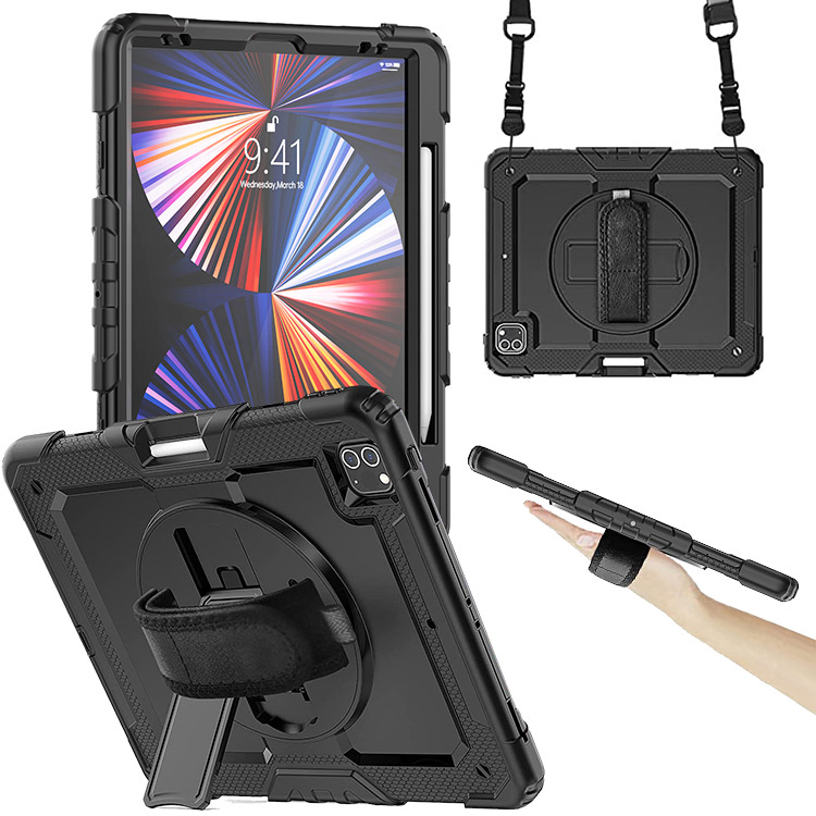 iPad Air 5 (2022 10.9Inch) Case - Casebus Full Body Case for iPad, with  Detachable Strap & Pencil Holder & built in Screen Protector 360 Rotating  Hand Strap Stand Drop Proof Cover 