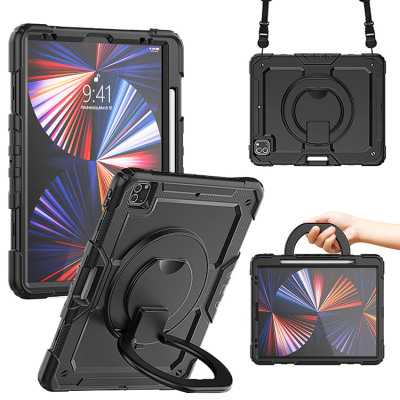 iPad Pro 11 (2021 11Inch) Case - 360 Degree Rotating Handle with Shoulder Strap Pencil Holder Kickstand Shockproof  - CLASSIC FULL BODY PROTECTION