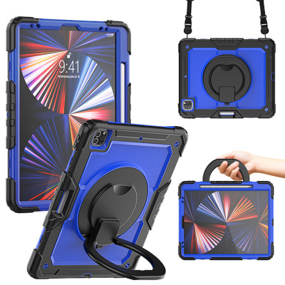 iPad Air 6 (2024 11Inch) Case - Casebus Full Body Case for iPad, with Detachable Strap & Pencil Holder, 360 Rotating Hand Strap Stand Drop Proof Cover - CLASSIC FULL BODY PROTECTION
