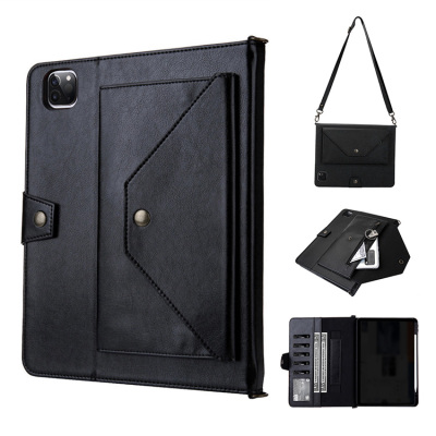 LEATHER CARD HOLDER iPad Case - Casebus Classic Flip Case for iPad, Leather, with Pencil Holder & Card Slots & Stand & Shoulder Hand Strap, Shockproof Protective Cover