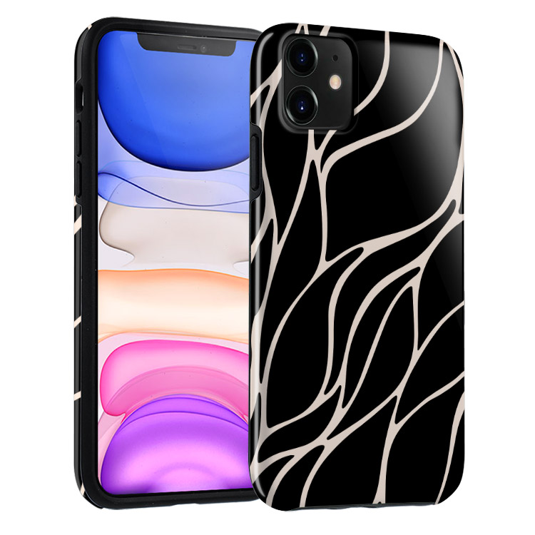 iPhone 11 Case Black And Gold Metallic Waves Casebus