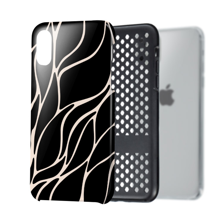 iPhone XR Case Black And Gold Metallic Waves Casebus