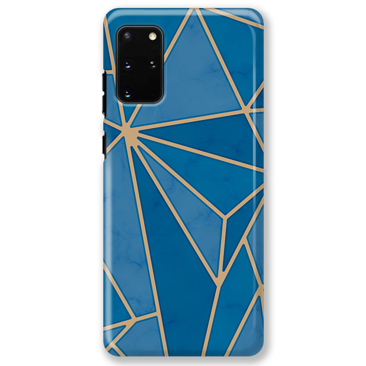 Samsung Galaxy S20 Plus Case - - Geo Blue And Gold Marble - Casebus