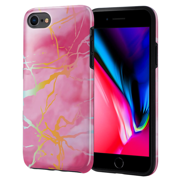 iPhone SE 2022/2020 Case - - Cute Pink Marble Holo - Casebus