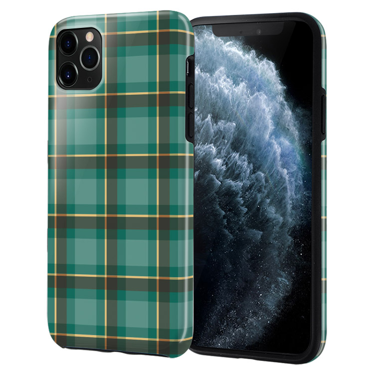 iPhone 11 Pro Max Case Cyan And Gold Plaid Casebus