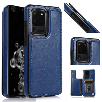 Samsung Galaxy S20 Ultra Cases Casebus - Classic Buckle Wallet Phone Case - Credit Card Holder Leather Kickstand Double Magnetic Clasp Shockproof Case