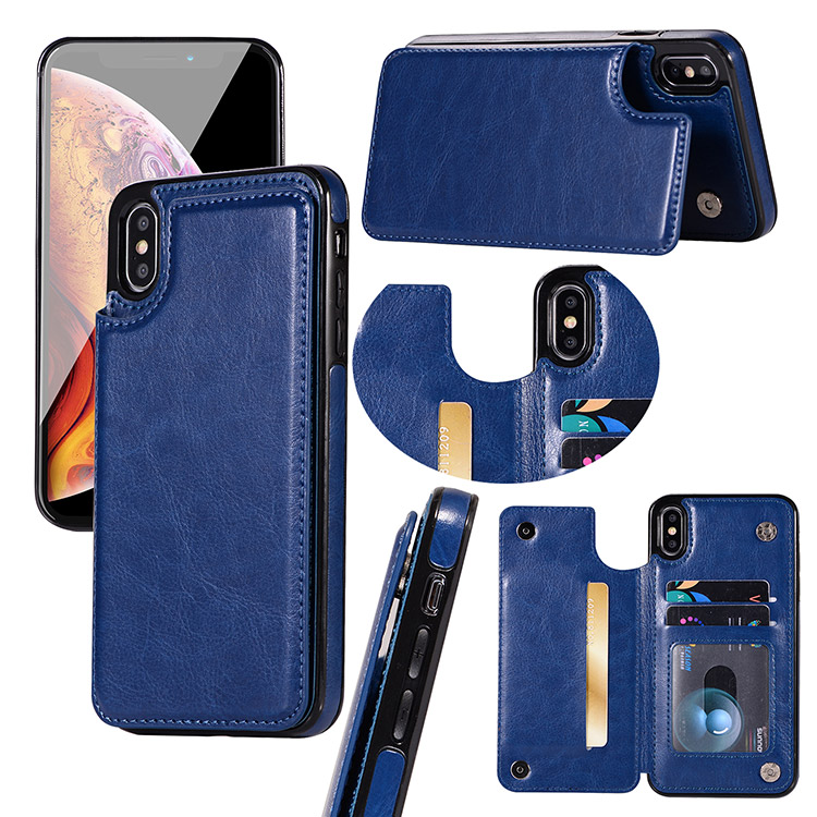 iPhone XS Max Case Casebus Classic Buckle Wallet Phone Case Credit Card Holder Leather