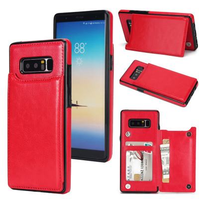 Samsung Galaxy Note8 Case - Wallet Phone Case - Casebus Classic Buckle Wallet Phone Case, Credit Card Slot, Double Magnetic Clasp, Durable Shockproof Case - ULRICA