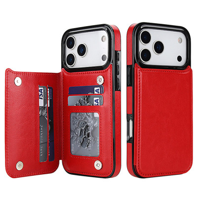 Wallet Phone Case - Casebus Classic Buckle Wallet Phone Case, Credit Card Slot, Double Magnetic Clasp, Durable Shockproof Case - ULRICA