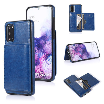Samsung Galaxy S20 Case Casebus - Classic Magnetic Wallet Phone Case - Credit Card Holder Dual Layer Lightweight Slim Leather Magnetic Protective Case