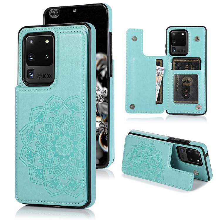 iPhone 11 Case - Wallet Phone Case - Casebus Classic Mandala Wallet Phone  Case, Credit Card Holder, Leather, Double Magnetic Buttons, Shockproof Case  - MANDALA - Casebus