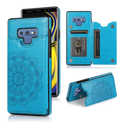 Samsung Galaxy Note9 Case - Wallet Phone Case - Casebus Classic Mandala Wallet Phone Case, Credit Card Holder, Leather, Double Magnetic Buttons, Shockproof Case - MANDALA