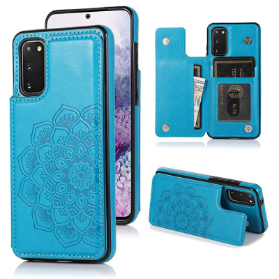 Samsung Galaxy S20 Plus Case - Wallet Phone Case - Casebus Classic Mandala Wallet Phone Case, Credit Card Holder, Leather, Double Magnetic Buttons, Shockproof Case - MANDALA