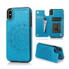 Casebus - Classic Mandala Wallet Phone Case - Credit Card Holder Leather Double Magnetic Buttons Shockproof Case