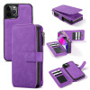 Casebus - Classic Detachable Magnetic Wallet Phone Case - Leather Folio Flip Zipper Purse Credit Card Holder Case - 007#