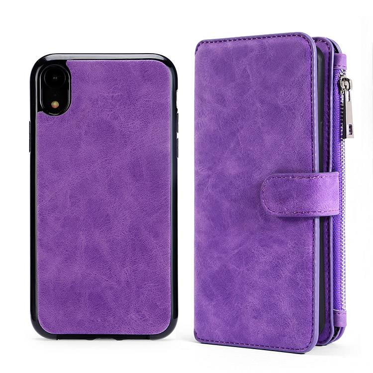 iPhone XR Case - Folio Flip Detachable Wallet Phone Case - Detachable ...