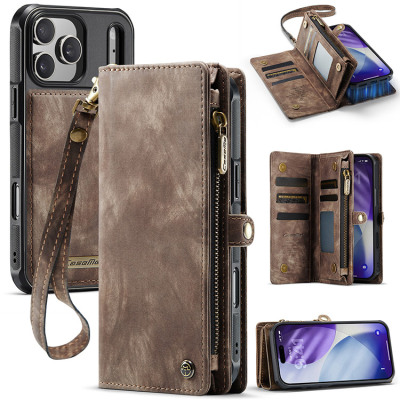Samsung Galaxy S21FE Case - Folio Flip Detachable Wallet Phone Case - Casebus Classic Detachable Magnetic Wallet Phone Case, 11 Card Slots, 2 in 1, Leather Zipper, Folio Flip, Money Pocket Clutch Case - DONTAYE