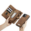 Casebus - Classic Detachable Magnetic Wallet Phone Case - 11 Card Slots, 2 in 1, Leather Zipper, Folio Flip, Money Pocket Clutch Case - 008#
