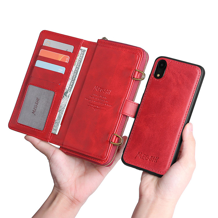 iPhone XR Case Casebus Classic Crossbody Detachable Wallet