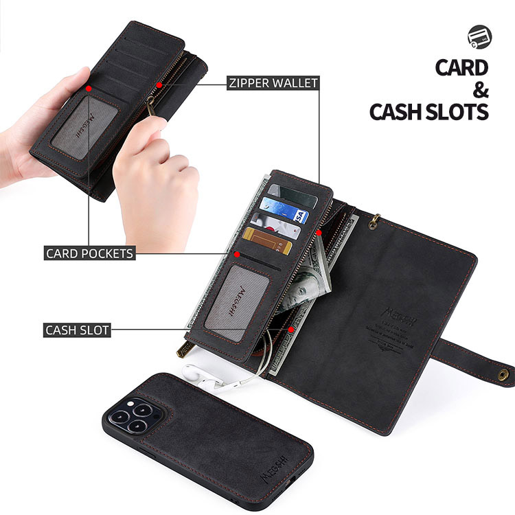 Black Prada Phone Case with Card Holder – shopchulacosmetics