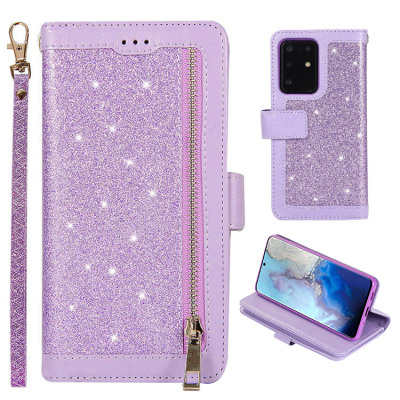 Samsung Galaxy S20 Ultra Cases Casebus - Glitter Bling 9 Cards Slots Wallet Phone Case - Leather Flip Zipper Kickstand Protective Case