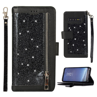 Samsung Galaxy S10 Case - Folio Flip Wallet Phone Case - Glitter 9 Cards - PEABODY