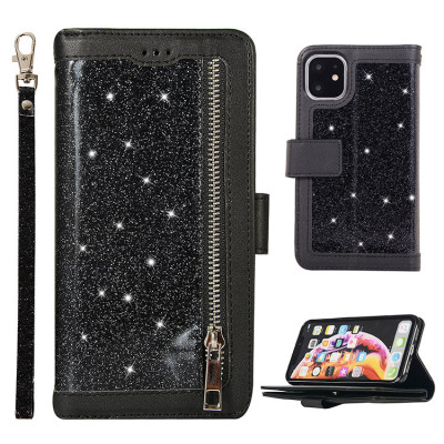 iPhone 12 Case - Folio Flip Wallet Phone Case - Glitter 9 Cards - PEABODY