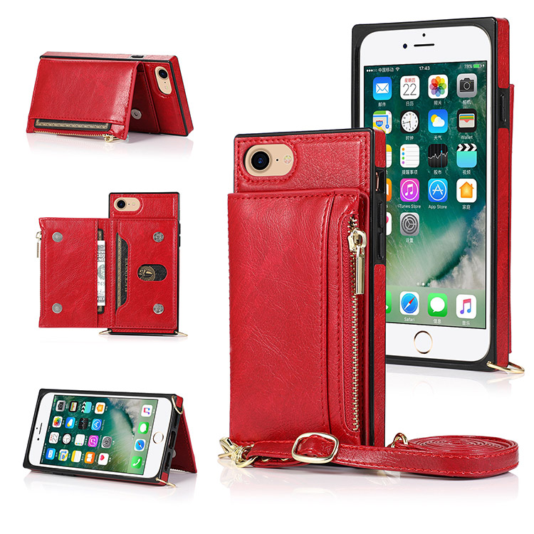 iPhone SE 2020 Case Casebus Classic Square Crossbody Wallet Phone