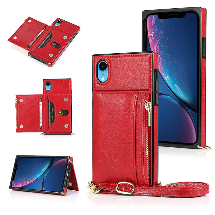 iPhone XR Case Casebus Classic Square Crossbody Wallet Phone Case