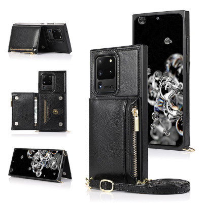 Samsung Galaxy S23 Plus Case - Crossbody Wallet Phone Case - Casebus Classic Square Crossbody Wallet Phone Case, Credit Card Holder, Money Pocket, Leather Kickstand Strap Shockproof Case - TABIA