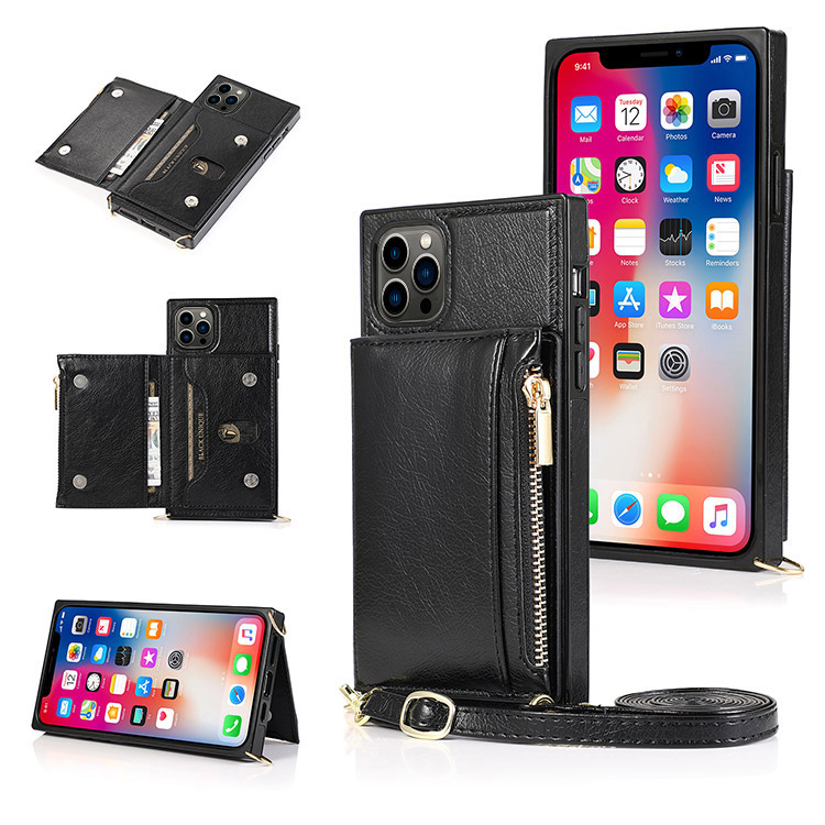 Crossbody Chain Strap Card Wallet Case Cover For iPhone 13 Pro Max