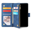 Casebus - Classic Flipper Wallet Phone Case - Premium Retro Leather Folio Zipper Magnetic Closure Stand Holder with Wrist Strap Shockproof Case