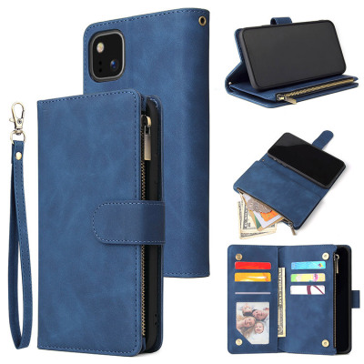 Google Pixel 5A Case - Folio Flip Wallet Phone Case - Casebus Classic Flipper Wallet Phone Case, Premium Retro Leather, Folio Zipper, Magnetic Closure, Stand Holder with Wrist Strap Shockproof Case - FLIPPER