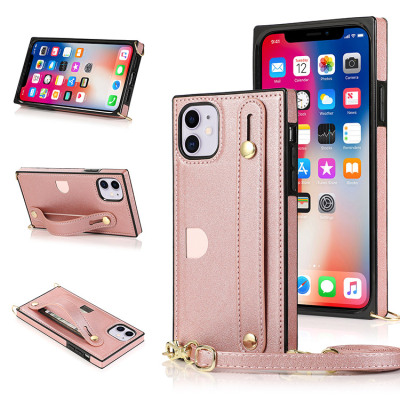 iPhone 15 Pro Case - Crossbody Wallet Phone Case - Casebus Hand Strap Holder Crossbody Wallet Phone Case, Credit Card Holder, Adjustable Removable Shoulder Strap, Leather Kickstand Shockproof Case - AINGEAL