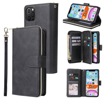 Folio Flip Wallet Phone Case - Casebus Classic Wallet Phone Case, 9 Card Slots, Premium Leather, Credit Card Holder, Shockproof Case - BENNIE