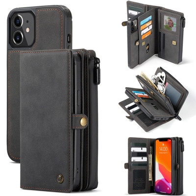Samsung Galaxy S20 Ultra Cases Casebus - Detachable Magnetic Wallet Phone Case - 15 Card Slots, High Capacity, Super Handmade Leather Zipper, Shockproof Case - 018#