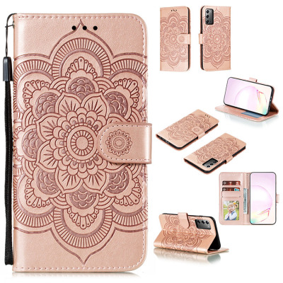Samsung Galaxy S20 Ultra Cases Casebus - Mandala Folio Wallet Phone Case - Premium Leather, Credit Card Holder, Flip Kickstand Shockproof Case