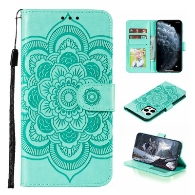 Samsung Galaxy A11 Case Casebus - Mandala Folio Wallet Phone Case - Premium Leather, Credit Card Holder, Flip Kickstand Shockproof Case