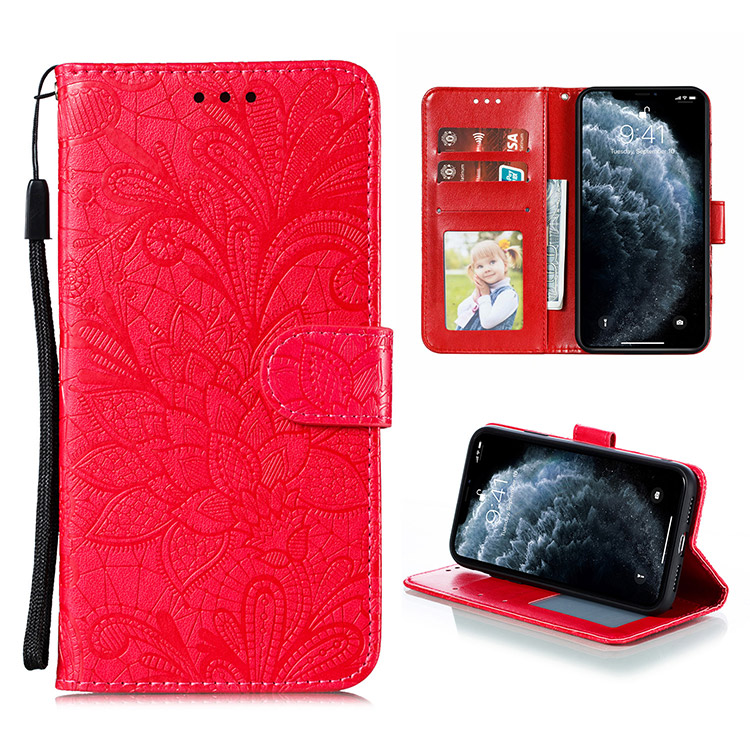 Coque Portefeuille Google Pixel 9a - Cuir PU, Fermeture éclair - Porte-cartes, Magnétique - Rouge Motif Love