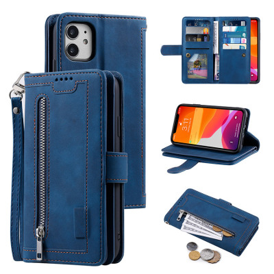 Samsung Galaxy S20 Ultra Cases Casebus - Retro 9 Card Slots Wallet Phone Case - Zipper Pocket Handbag, Premium Leather, Credit Card Holder, Magnetic Closure, Wrist Strap, Kickstand Shockproof Case