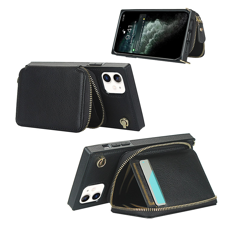 iPhone 11 Case Crossbody Wallet Phone Case Classic Crossbody Zipper