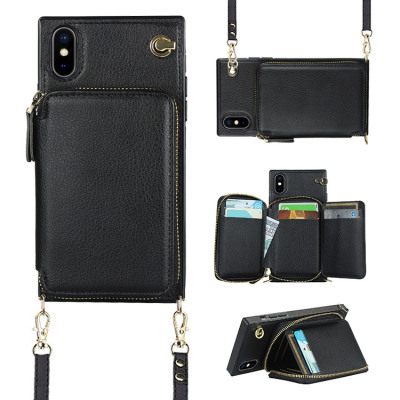 iPhone XS Max Case - Crossbody Wallet Phone Case - Classic Crossbody Zipper Pocket - MOINA